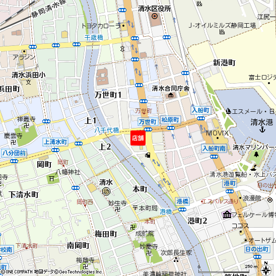 本店営業部付近の地図